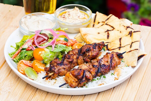 Mediterranean Chicken Kebab Platter